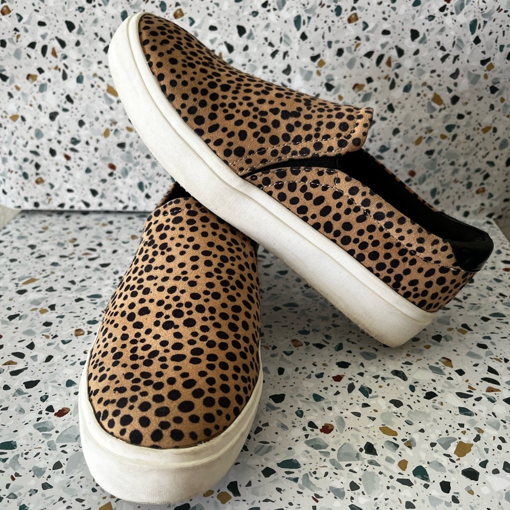 Dr. Scholl's Womens Wink Lifestyle Leopard Slip-On Sneakers Size 8